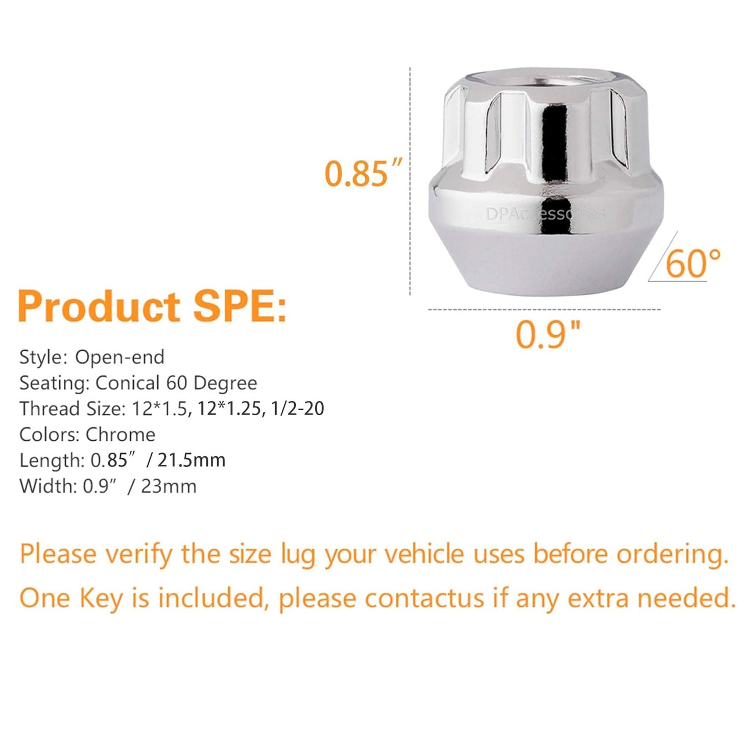 12X1.5 ACORN BULGE LOCKS 4 PK     LOCKS