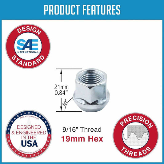 9/16 SPLINE LUG NUT KITS 3/4 HEX 20 PK