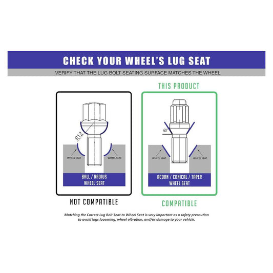 14X1.25 SPLINE LUG BOLT BLACK KITS 33MM 20 PK