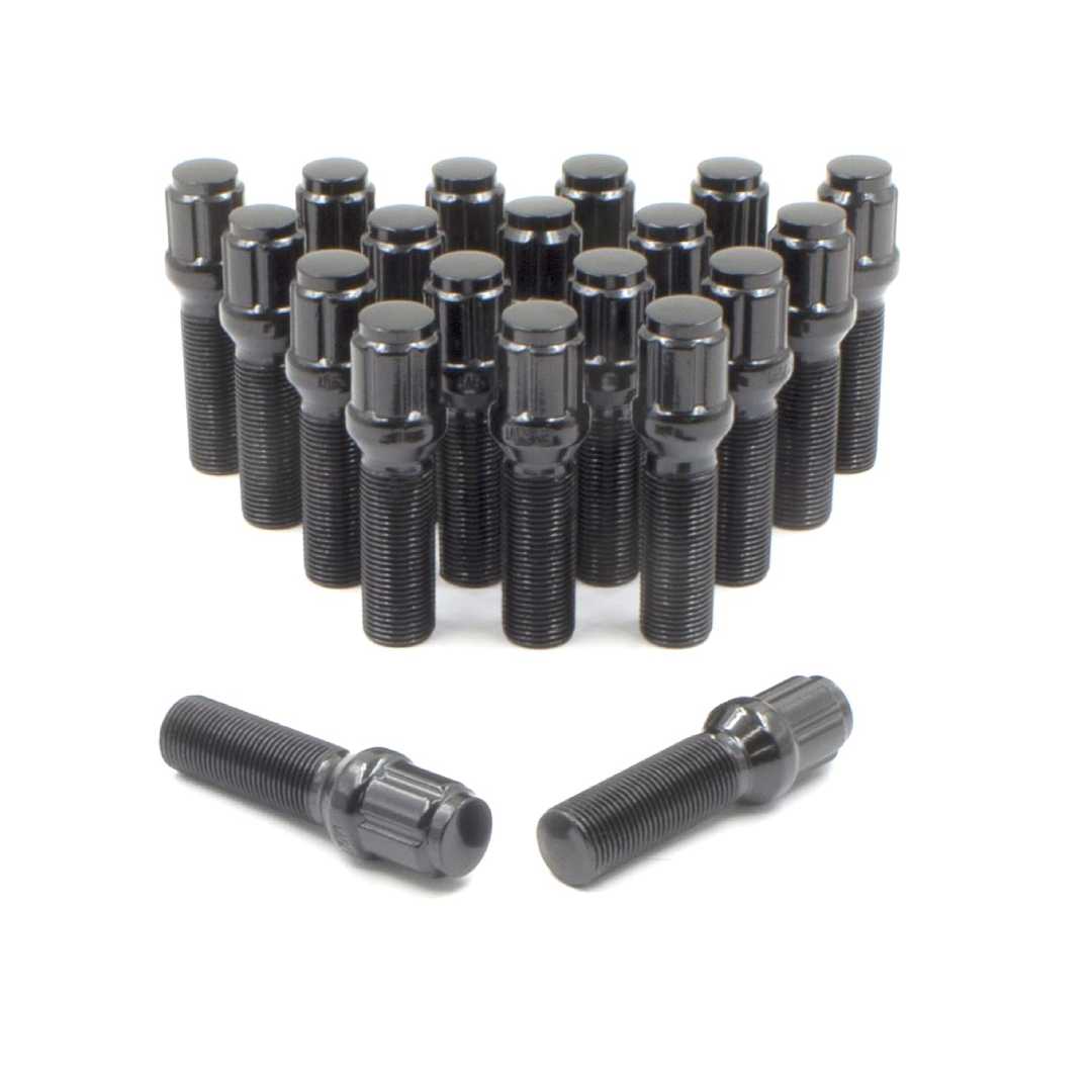 12X1.25 SPLINE LUG BOLT BLACK KITS 33MM 20 PK