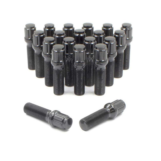 12X1.25 SPLINE LUG BOLT BLACK KITS 33MM 20 PK