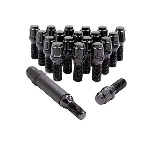 12X1.5 SPLINE LUG BOLT BLACK KITS 33MM 20 PK