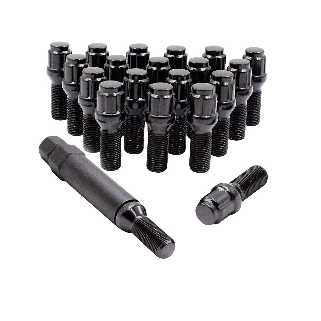 14X1.5 SPLINE LUG BOLT BLACK KITS 33MM 20 PK