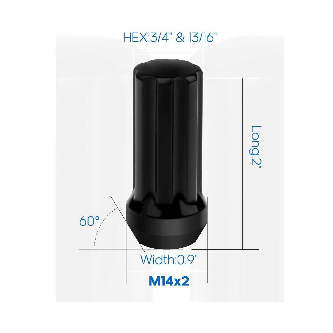 14X2 ACORN BULGE XL BLACK KITS (1.90") 32 PK