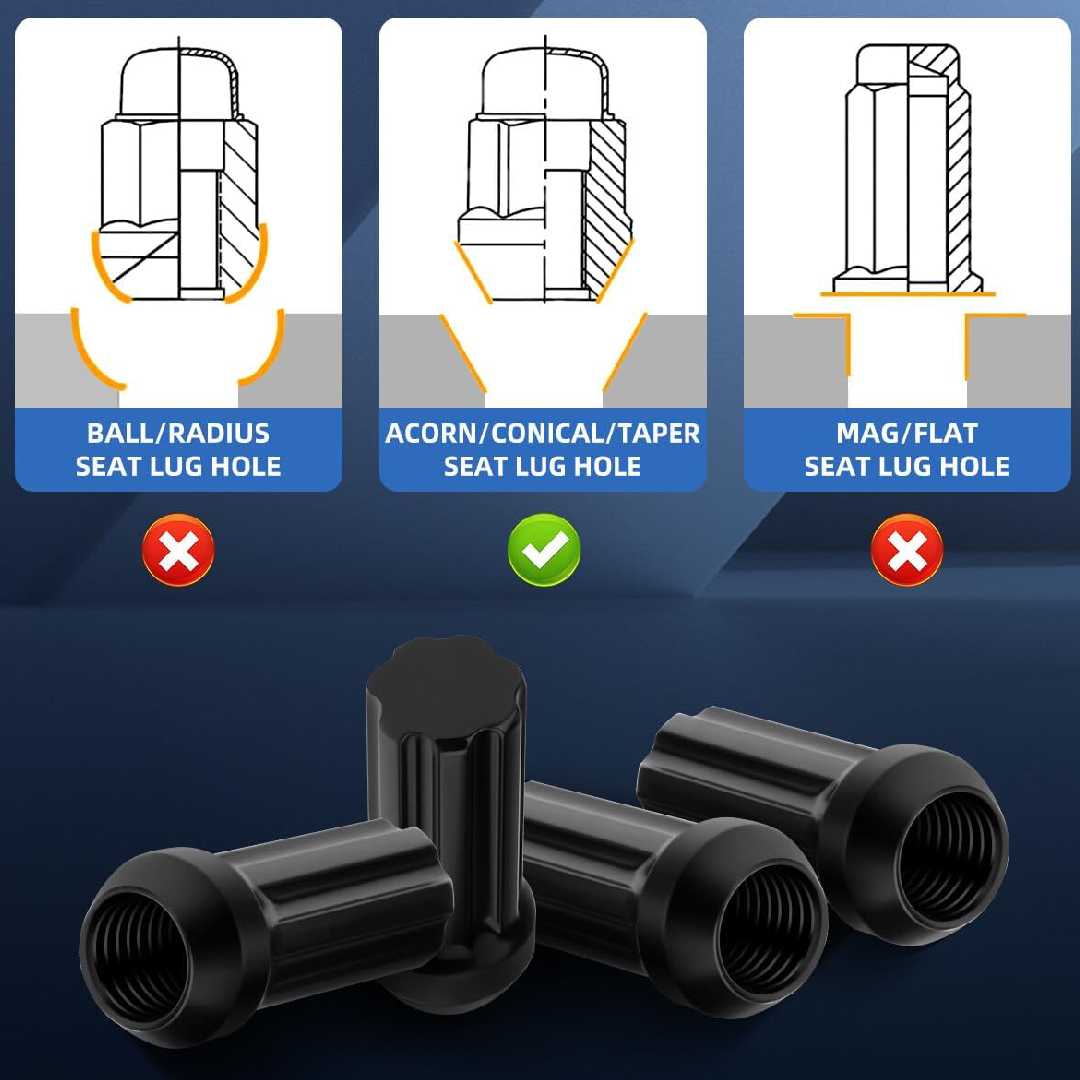 14X2 ACORN BULGE XL BLACK KITS (1.90") 32 PK