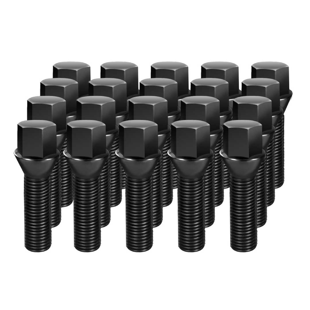 12X1.5 SPLINE LUG BOLT BLACK KITS 27MM 20 PK