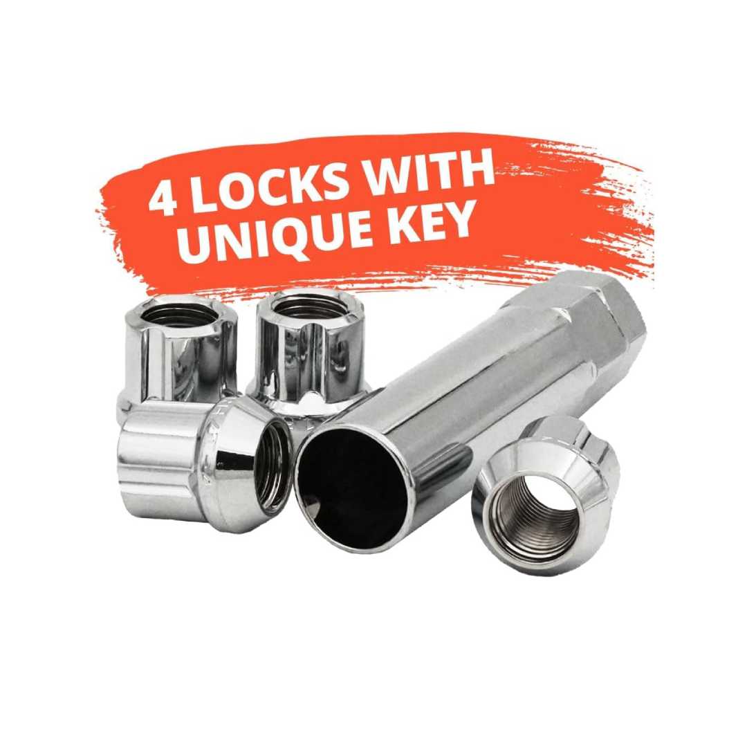 12X1.5 OPEN ACORN LOCKS 4 PACK   LOCKS