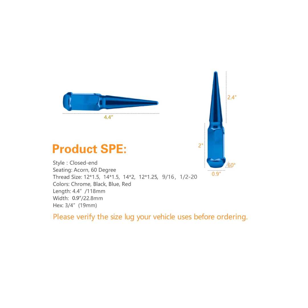 SPIKE LUG KIT 14X1.5 24+1 BLUE   SPIKE KIT